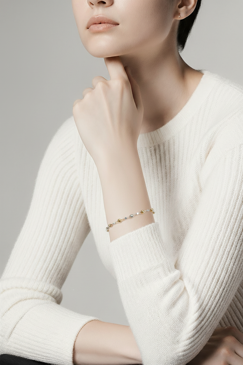 .925 Sterling Silver Double Strand Bracelet