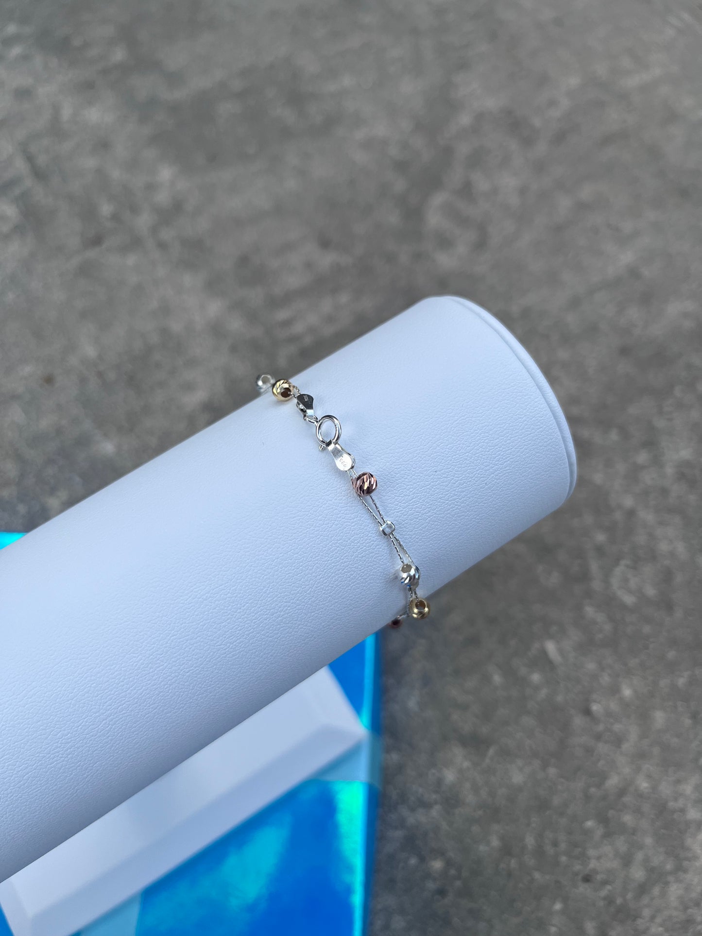 .925 Sterling Silver Double Strand Bracelet