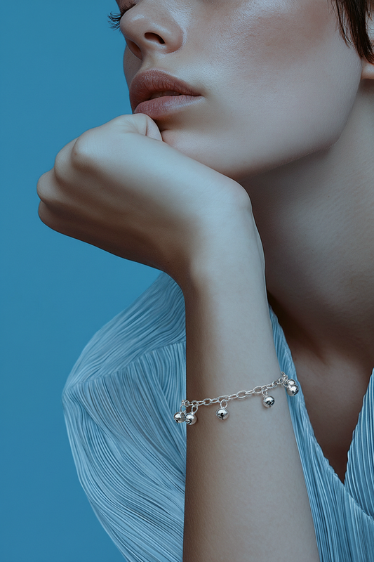 Sterling Silver Bracelet .925 with Jingle Bells .925
